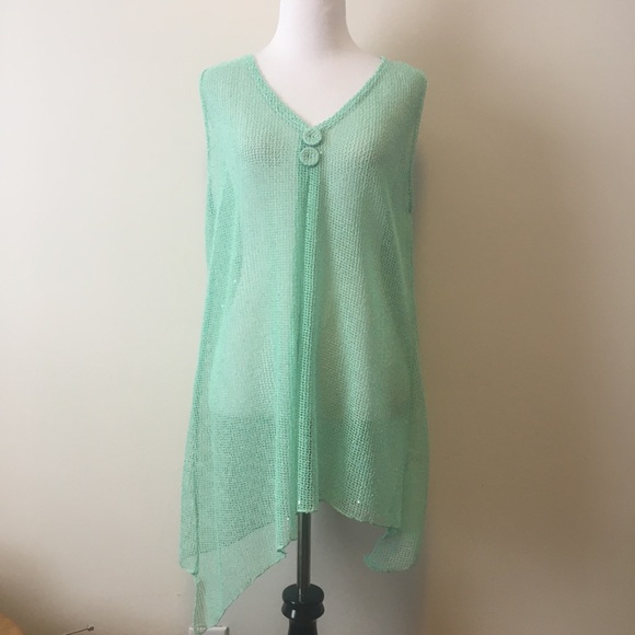 Noelle Green Sequin Mesh Tunic Sm/Med - Picture 2 of 7